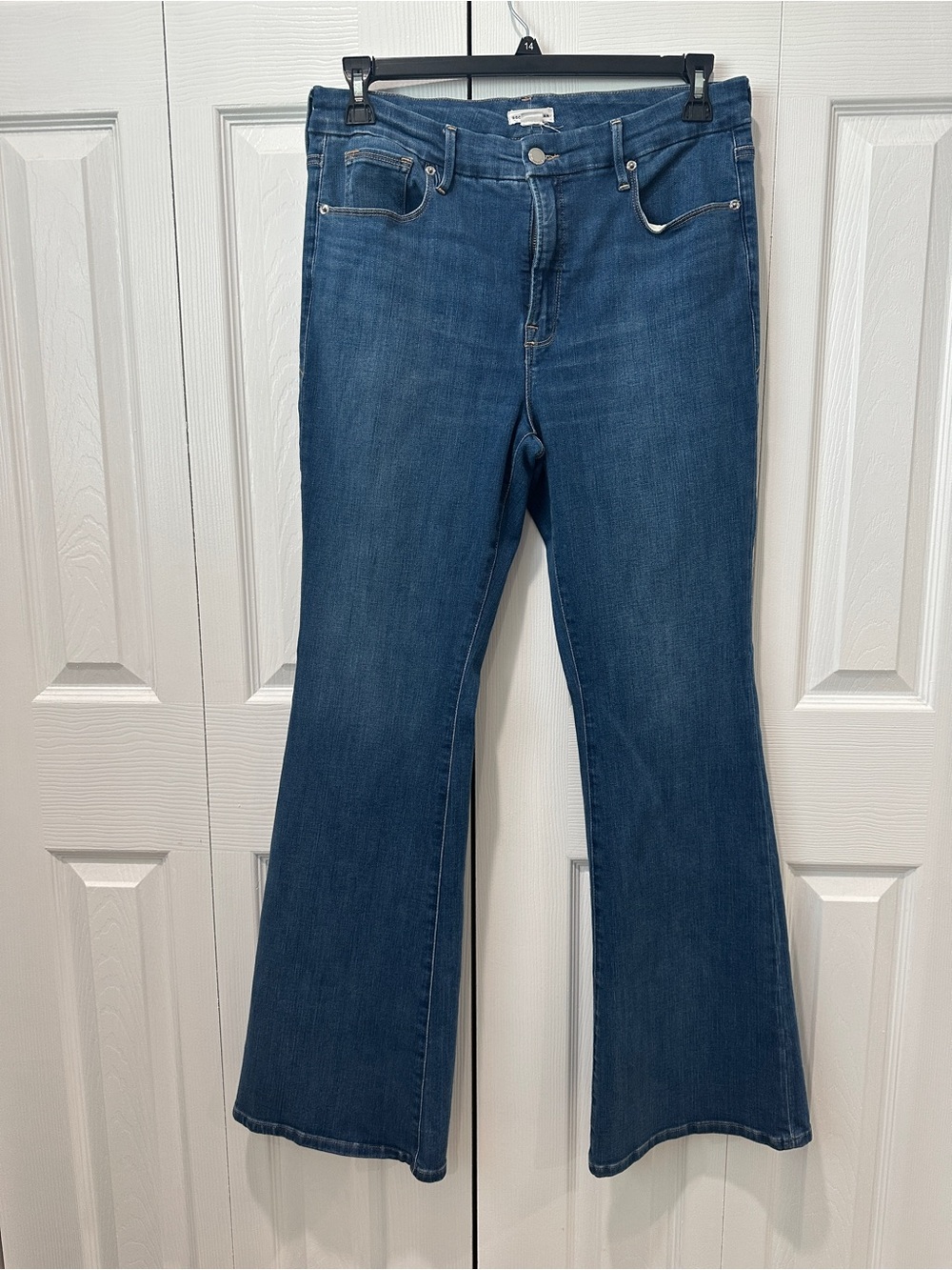 Good American Dark Blue Flare Jeans